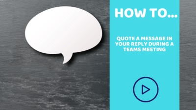 How to quote a message in your reply during a Teams meeting - mmutube