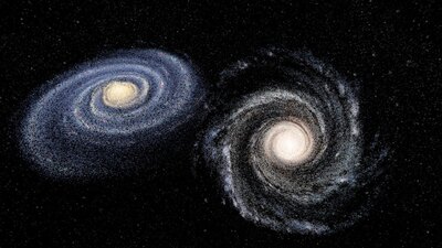 [Simulation] Andromeda galaxy colliding with the Milky Way - BYU-Idaho