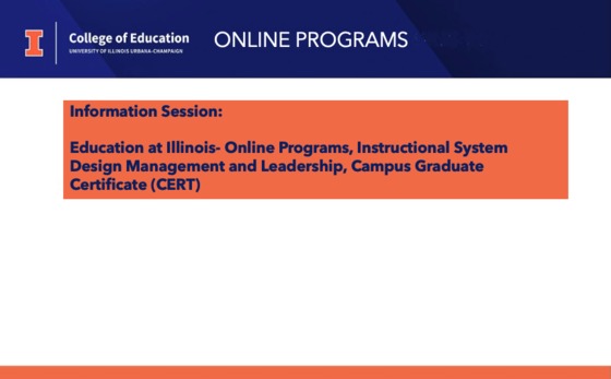 Education at Illinois Online Programs Instructional System Design
