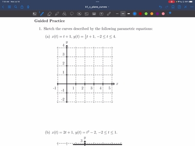 Guided Exercise 1a Graphing Parametric Equations (K1 Hicks ...