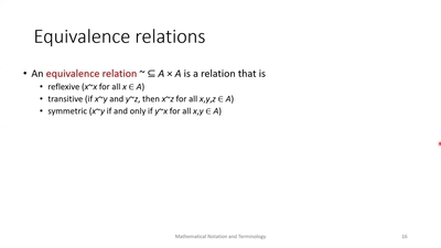 ECS 120 0:3.5 Equivalence Relations (discrete Math Review) - University ...