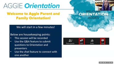 Aggie Parent and Family Orientation: August 8 (Night Two) - University of  California, Davis