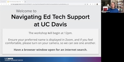 ATS Ed Tech Week Webinar: Navigating Ed Tech Support at UC Davis - University of California, Davis