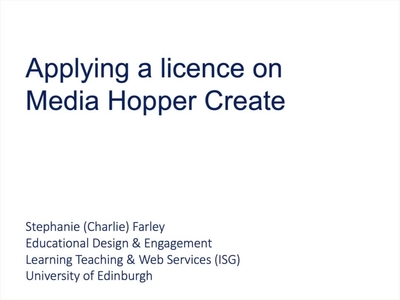Applying a licence on Media Hopper Create - Media Hopper Create