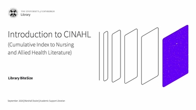 Introduction to CINAHL (Library Bitesize) - Media Hopper Create