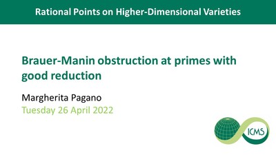 Brauer Manin Obstruction At Primes With Good Reduction Margherita