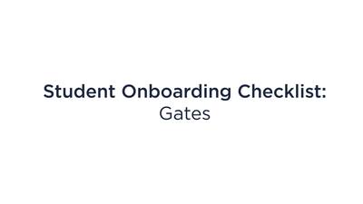 Student Onboarding Checklist - Gates - Liberty University