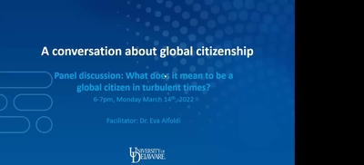 A conversation about global citizenship - UD Capture | University of Delaware