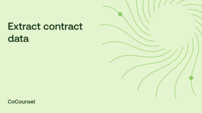 Extract Contract Data 1.0 - Product Training - US | Thomson Reuters