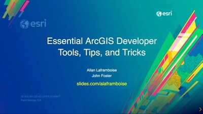 Essential ArcGIS Developer Tools, Tips and Tricks - Esri Videos: GIS ...