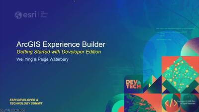ArcGIS Experience Builder: Getting Started with Developer Edition ...