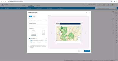 Create a PDF or image in Business Analyst Web App - Esri Videos: GIS ...
