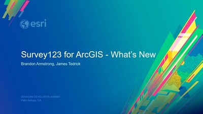 What's New in ArcGIS Survey123 - Esri Videos: GIS, Events, ArcGIS ...