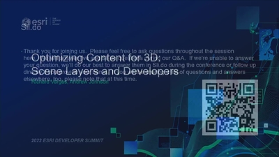 Optimizing Content for 3D: Scene Layers and Developers - Esri Videos ...