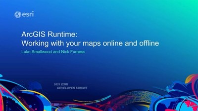 ArcGIS Runtime: Working with Maps Online and Offline - Esri Videos: GIS ...