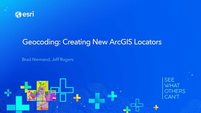 Geocoding: Creating New ArcGIS Locators - Esri Videos: GIS, Events ...