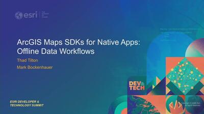 ArcGIS Maps SDKs for Native Apps: Offline Data Workflows - Esri Videos ...