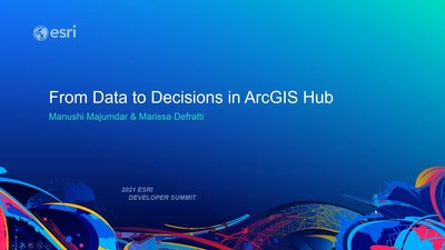 From Data To Decisions In ArcGIS Hub - Esri Videos: GIS, Events, ArcGIS ...