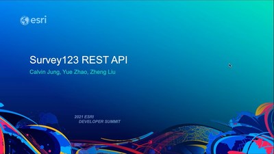 Understanding the ArcGIS Survey123 REST API - Esri Videos: GIS, Events ...