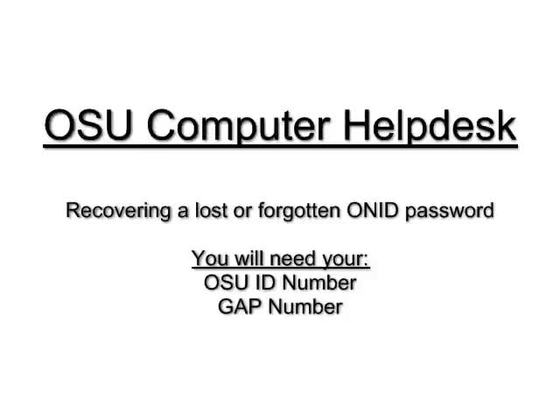 Onid How To Recover A Forgotten Onid Password Osu Mediaspace