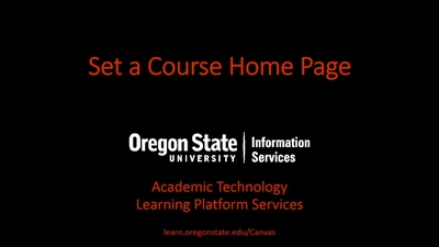 Set a Course Home Page - OSU MediaSpace