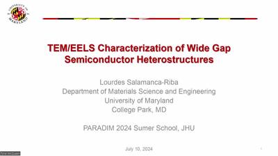 TEM/EELS Characterization of Wide Gap Semiconductor Heterostructures (Lourdas Salamanca Riba)