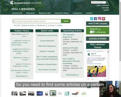 Finding articles on geography topics (introduction) - MSU MediaSpace