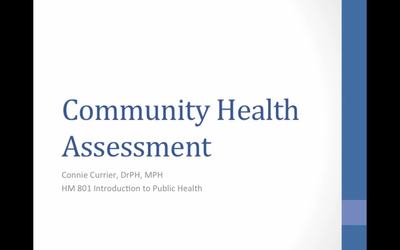 Community Health Assessment - MSU MediaSpace