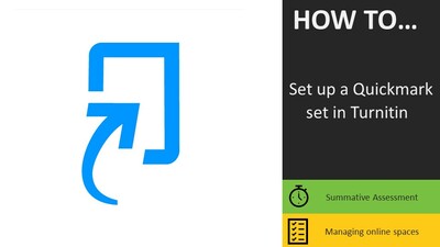Set up a Quickmark set in Turnitin - mmutube