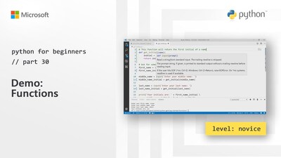 Demo: Functions | Python for Beginners [30 of 44] - BYU-Idaho