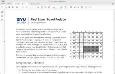 Practice Final Exam #2 Solution - BYU-Idaho