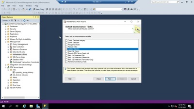Creating SQL maintenance plans using the plan wizard - BYU-Idaho