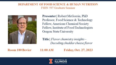 10-27-23 FSHN 597 Graduate Seminar Series- Dr. Robert McGorrin ...