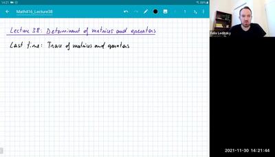 MATH 416 Abstract Linear Algebra: Lecture 38 - Illinois Media Space