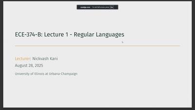 CS 374/ECE 374 BL1 Fall 2025 - Lecture 1 - Illinois Media Space