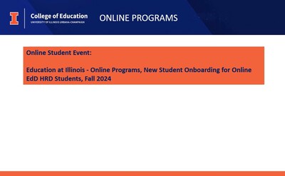 Education at Illinois - Online Programs, New Student Onboarding for ...