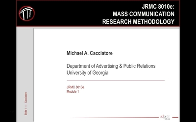 8010e - Mod 1 Video 1 - University of Georgia Online Learning