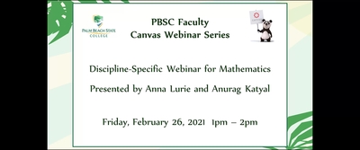 Mathematics - Canvas Question Banks and OER - Palm Beach State College ...