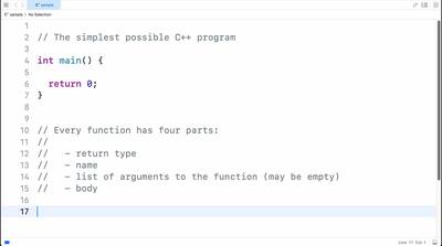 Simplest C++ program - parts of the function - University of Alaska ...