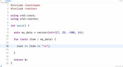 Vector, Part 3) Print each element of vector in C++ - University of ...