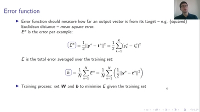 MLP Lecture 01 - Clip 06 - Error Function - Media Hopper Create
