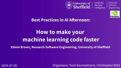 How to make your machine learning code faster - The University of ...