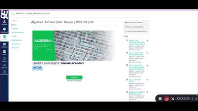 Thinkwell Tutorial for Grades 6-Algebra 2 (TR) - Liberty University