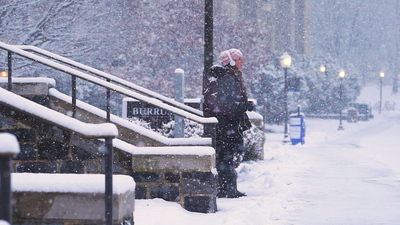 Morning snow blankets Blacksburg campus - Virginia Tech - Video