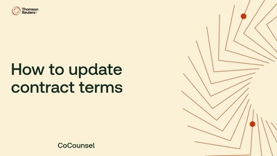 How to update contract terms - Product Training - US | Thomson Reuters