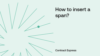 How to insert a Span? - Product Training - US | Thomson Reuters
