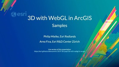 3D with WebGL in ArcGIS - Esri Videos: GIS, Events, ArcGIS Products ...