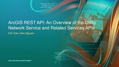 ArcGIS REST API: An Overview of the Utility Network Service and Related ...