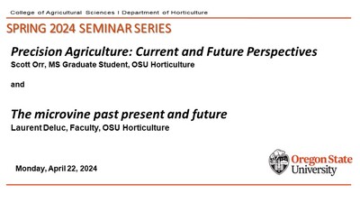 Spring 2024 Horticulture Seminar Series, APR 22, Laurent Deluc, Faculty ...