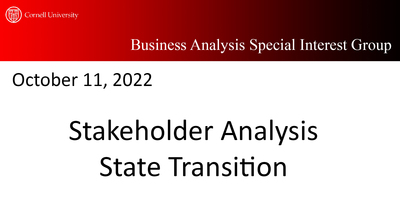 BA Overview 7 - Stakeholder Analysis; State Transition Modeling - Video ...